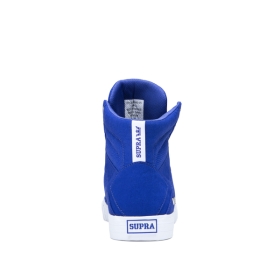 Supra Mens ALUMINUM High Top Shoes Royal/white | US-24707